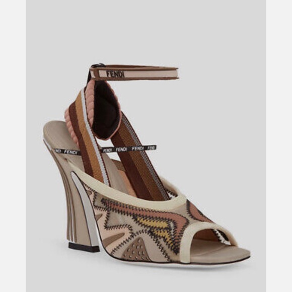 Fendi Shoes - Fendi Freedom Ff Patchwork Sandals In Multicolor
